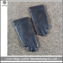 Kinder schwarze Farbe Winter Leder Handschuhe Fabrik